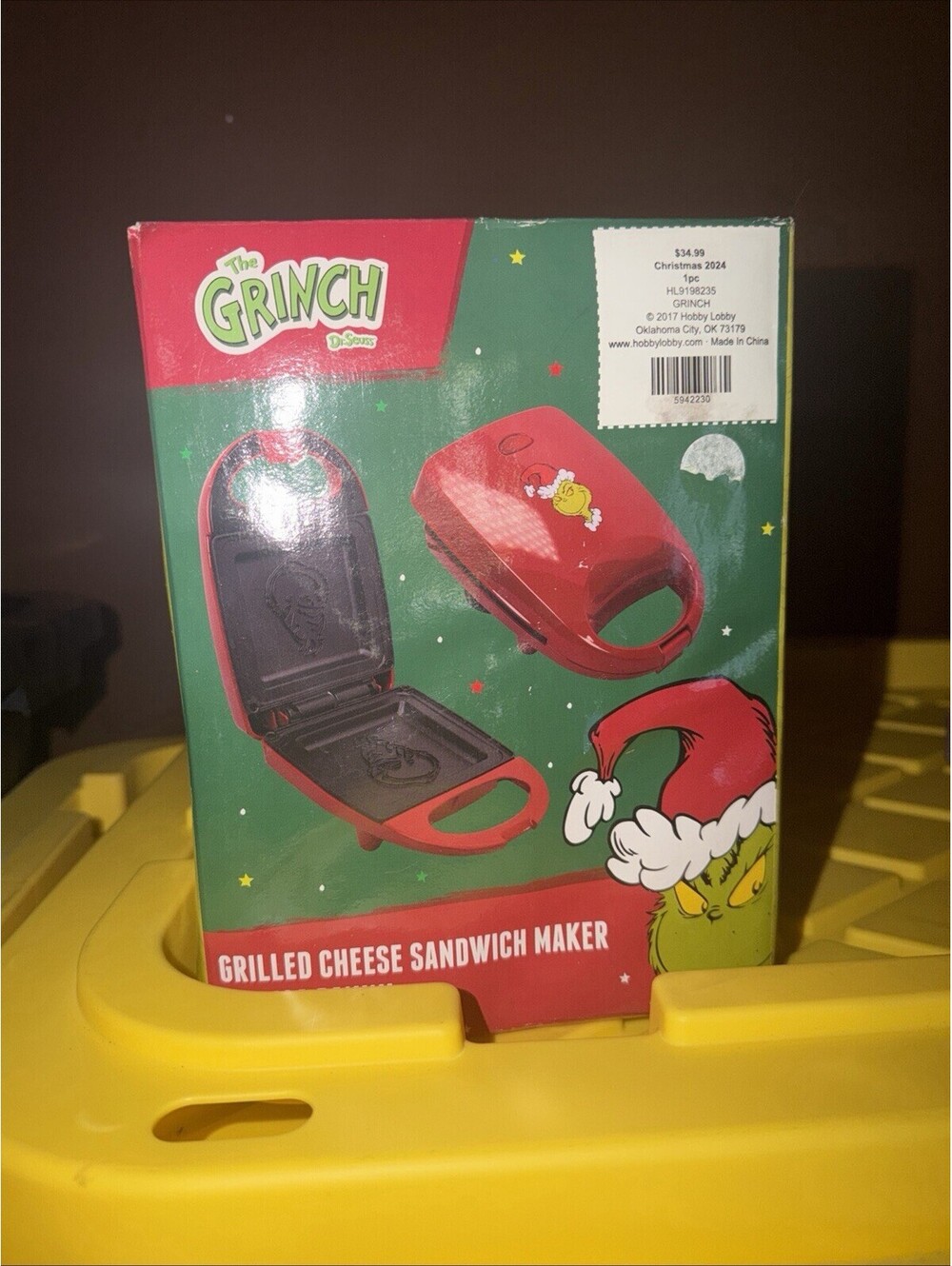 The Grinch Grilled Cheese Sandwich Maker, Non-Stick 750W Electric Red/Green